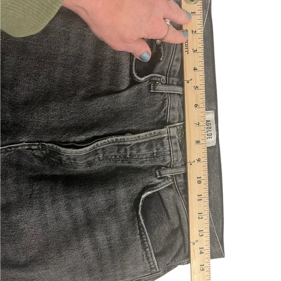 AGOLDE Lana Womens Sz 28 High Rise Straight Leg Jeans Lava Button Fly Frayed Hem - Picture 10 of 11